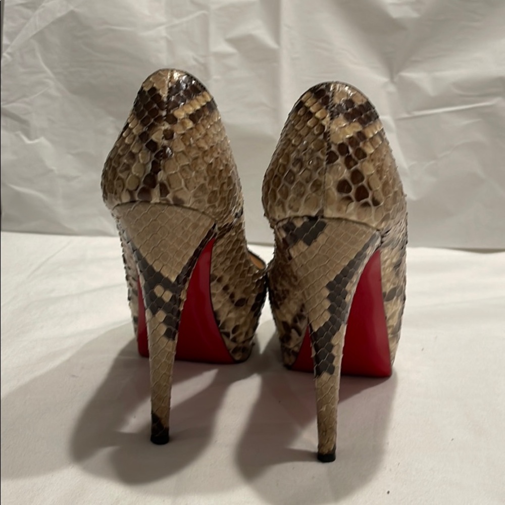 Christian Louboutin Beige Python Platforms Sz 36.5 - image 3
